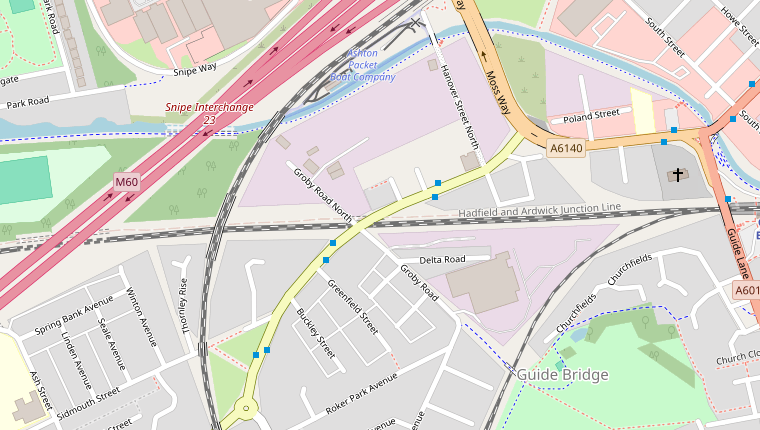 Map showing Caroline House, 146 Audenshaw Road, Manchester, M34 5HQ