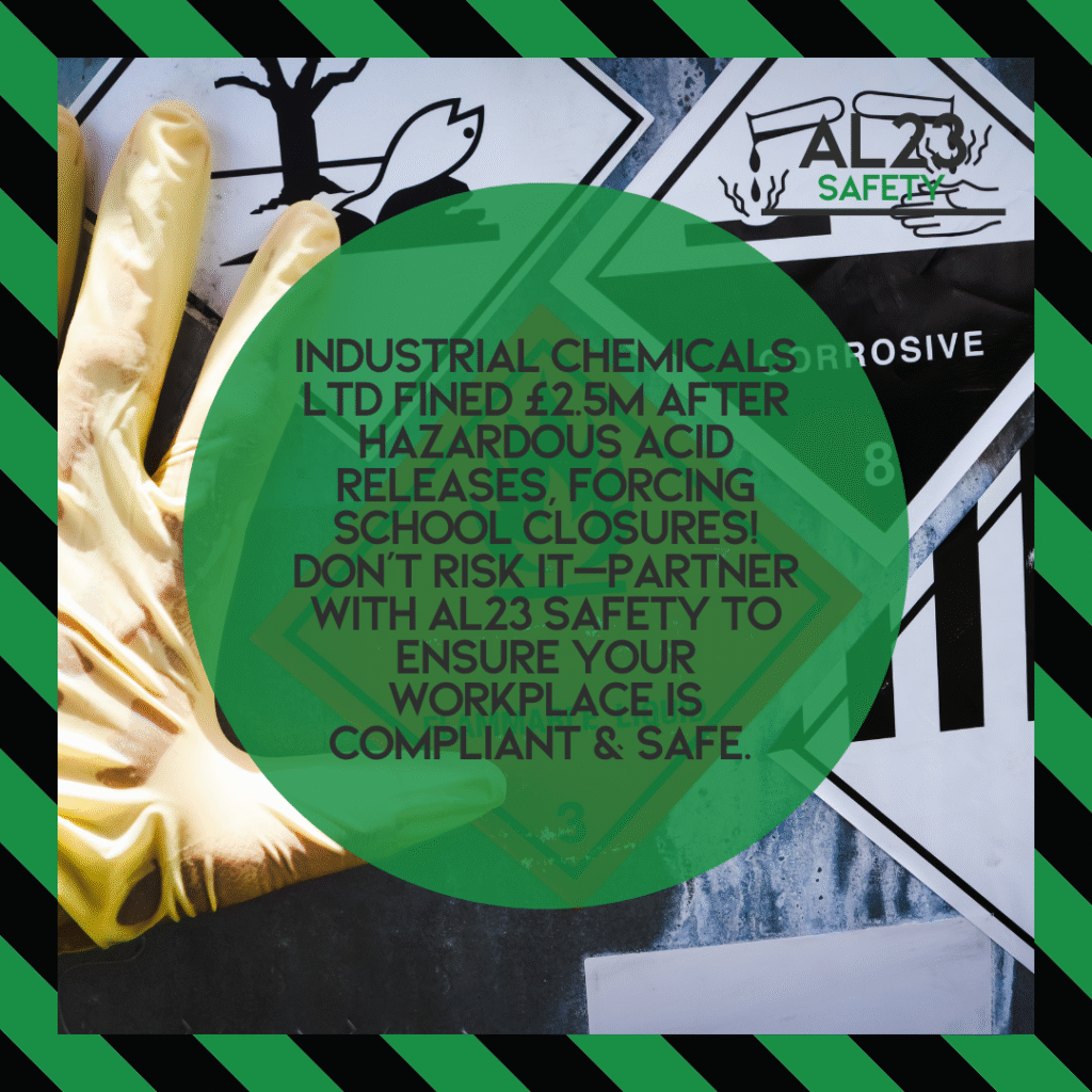 In April 2025, a prominent case emerged when Industrial Chemicals Ltd was fined £2.5 million due to two serious incidents involving the uncontrolled release of hazardous substances—hydrochloric and sulphuric acids—at their West Thurrock site. This case highlights the importance of rigorous health and safety management protocols in high-risk industries and serves as a cautionary tale for many businesses grappling with similar challenges. The first incident occurred on January 6, 2020, when large quantities of hydrochloric acid were accidentally released due to poorly maintained equipment, resulting in a toxic gas cloud that forced local schools to close. The investigation revealed several failings in the company's maintenance protocols, particularly concerning the pipework designed to prevent such leaks. This incident, which lasted approximately 24 hours, showcased not only the immediate danger to public health but also the severe implications of a neglectful attitude towards safety measures. The second incident, which took place on August 29, 2020, involved a leak of sulphuric acid due to a failure in pipework, which had not been adequately inspected or maintained. This failure allowed the release of 87 cubic metres of sulphuric acid into the atmosphere, again raising the risk of lung damage and other health hazards. The investigations carried out by the Health and Safety Executive (HSE) and the Environment Agency found that Industrial Chemicals Ltd had not implemented proper maintenance and inspection regimes to guard against such failures. This negligence was deemed a significant contributor to both incidents, resulting in the joint prosecution required to hold the company accountable for its actions. In light of these findings, it is clear that rigorous inspection and maintenance protocols are not merely a legal requirement but an ethical obligation to safeguard both workers and the community. The HSE's guidance explicitly states that suitable maintenance must be in place for all equipment, including pipework and valves, to prevent the risk of loss of containment of dangerous substances. For businesses operating in high-risk environments, the necessity of a robust health and safety management system cannot be overstated. At AL23 Safety, we offer bespoke health and safety services aimed at creating safer workplaces, ensuring compliance with stringent UK regulations and fostering a culture of continuous improvement. Through tailored consultations, comprehensive training, and risk assessments, AL23 Safety can help businesses avoid the pitfalls that led to the Industrial Chemicals Ltd case. Our dedicated team understands the unique requirements of your operations and is committed to providing support that works for you. Investing in health and safety is not only a legal requirement but also enhances productivity, protects your reputation, and secures the wellbeing of your employees and the community. Together, we can create a safer and more compliant workplace. Discover our full range of services tailored to meet your specific needs.