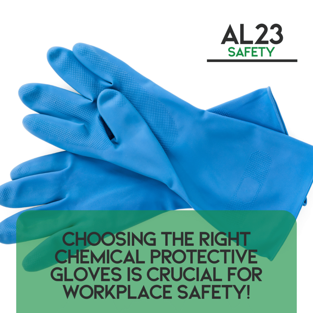 Maximizing Safety: Key Considerations for Selecting Chemical Protective Gloves Choosing the right chemical protective gloves can be crucial for workplace safety, particularly in environments where chemical exposure is a risk. The variety of glove options available can make this decision challenging. To ensure maximum safety, understanding six key considerations can guide you in selecting the appropriate gloves. 1. **Dexterity**: This is vital for workers handling intricate tasks. For instance, laboratory personnel require gloves that allow for fine motor skills. Thin, disposable options often offer better dexterity while still protecting against chemical exposure. 2. **Grip**: The glove's surface texture directly affects grip, especially in wet or greasy conditions. Nitrile gloves, for example, can provide a strong grip while maintaining chemical resistance. 3. **Atmosphere**: Environments prone to explosions necessitate gloves with antistatic properties. Materials like butyl rubber can provide both chemical and static protection. 4. **Temperature**: Be mindful that temperature affects breakthrough times of glove materials, with Honeywell suggesting a reduction in official times by about 30% under varying conditions. 5. **Ventilation**: Choose gloves that allow airflow to ensure comfort during prolonged wear. If long gloves are required, look for ones with ventilation solutions. 6. **Maintenance**: Regular inspection and cleaning of gloves can extend their lifespan, ensuring continued protection. Proper glove selection and upkeep are integral to workplace safety. By focusing on these factors, you can better equip your team and ensure compliance with UK health and safety regulations. AL23 Safety is here to provide expert support and tailored solutions for your business needs. Visit our services to learn how we can help you create a safer, more compliant workplace.