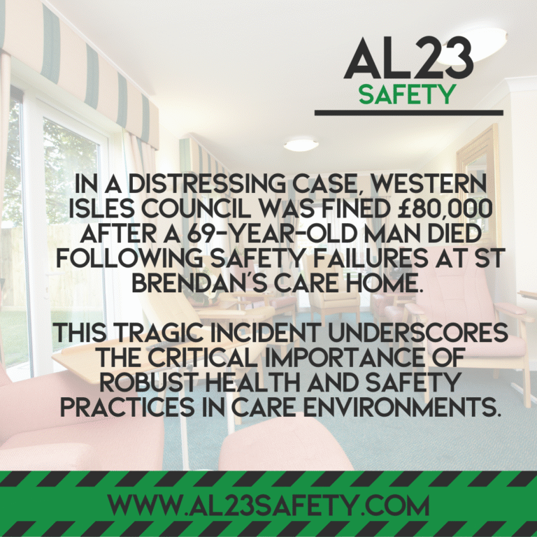 Tragic incidents in care environments serve as stark reminders of the critical importance of effective health and safety measures. The recent case involving the death of a 69-year-old man at St Brendan's Care Home due to safety failures is a devastating example of how lapses in oversight can lead to irreversible consequences. With an £80,000 fine imposed on Western Isles Council following their breach of health and safety regulations, it is imperative for all care facilities to reflect on their protocols. Health and safety obligations in the UK dictate that establishments responsible for the well-being of individuals, especially those who are vulnerable, must undertake comprehensive risk assessments. These assessments not only analyse potential hazards but also establish a framework for ongoing vigilance, which is essential for maintaining a safe environment. The fact that the deceased individual had previously expressed tendencies to leave the premises without detection underscores the need for tailored monitoring strategies. Establishments must adopt proactive measures such as electronic tagging and alarm systems that prevent unauthorised exits—an area highlighted by the Health and Safety Executive (HSE) investigation that followed this tragic incident. Moreover, continuous training of staff on the importance of vigilance and adhering to safety protocols cannot be overstated. In this case, although measures to install electronic tags were in place, their ineffective implementation due to the resident removing them displays a gap in monitoring and training that must be urgently addressed. This tragedy exemplifies that enhancements to safety measures must be continual and not just reactive. Changes after such events should aim to implement half-hourly checks and greater staff presence in critical areas. Institutions must comprehend the unique risks posed by their residents and adapt their protocols accordingly. The delay in executing planned improvements to safety systems, such as keypad entry systems on doors, only further highlights the need for timely actions based on risk assessments. As trusted consultants, AL23 Safety advocates for a culture of safety where all employees are engaged in maintaining health and safety standards. Our approach includes comprehensive training, site assessments, and the development of tailored action plans to mitigate risks effectively. We understand the pressures faced by care providers and know how to navigate these complexities to enhance compliance and safety outcomes. In conclusion, while this incident is heartbreaking, it serves as a potent reminder that diligence in health and safety protocols is not just regulatory compliance—it's a moral imperative to protect life and well-being. Engaging with experts who can provide tailored solutions is key to creating safer, compliant environments.