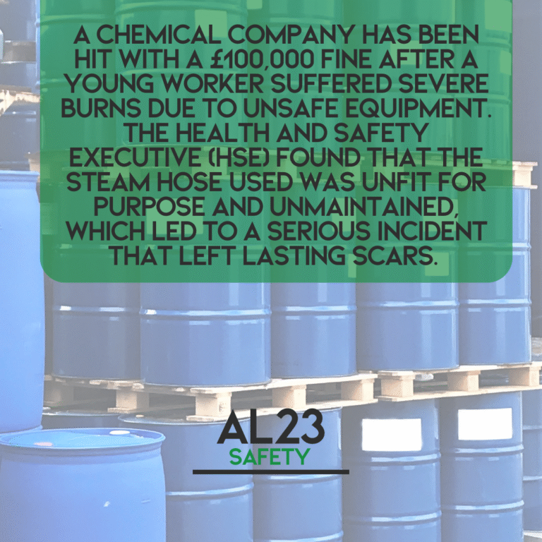 **Title: The Impact of Unsafe Equipment in the Workplace: A Cautionary Tale** In today’s fast-paced industries, maintaining a safe working environment is of utmost importance. Recent events have emphasized this, particularly concerning a chemical company that faced a significant fine due to failing health and safety standards. A worker sustained severe burns from an unsafe steam hose, leading to permanent injuries. The Health and Safety Executive (HSE) investigation revealed alarming operational failures that not only placed employees at risk but also ended in severe ramifications for the company. This blog will explore the importance of recognising the risks associated with workplace equipment and the necessity of implementing robust safety measures. We’ll discuss: - An overview of the recent incident and its consequences - The significance of adhering to health and safety regulations in the workplace - Insights into creating a culture of safety within your organisation - Practical steps for assessing and maintaining workplace equipment to prevent accidents - The role of training and supervision in maintaining workplace safety With a focus on educating businesses on the importance of health and safety compliance, we can avoid similar tragedies in the future. Read on to understand how to better protect your employees and ensure the longevity of your operation through proper safety measures.