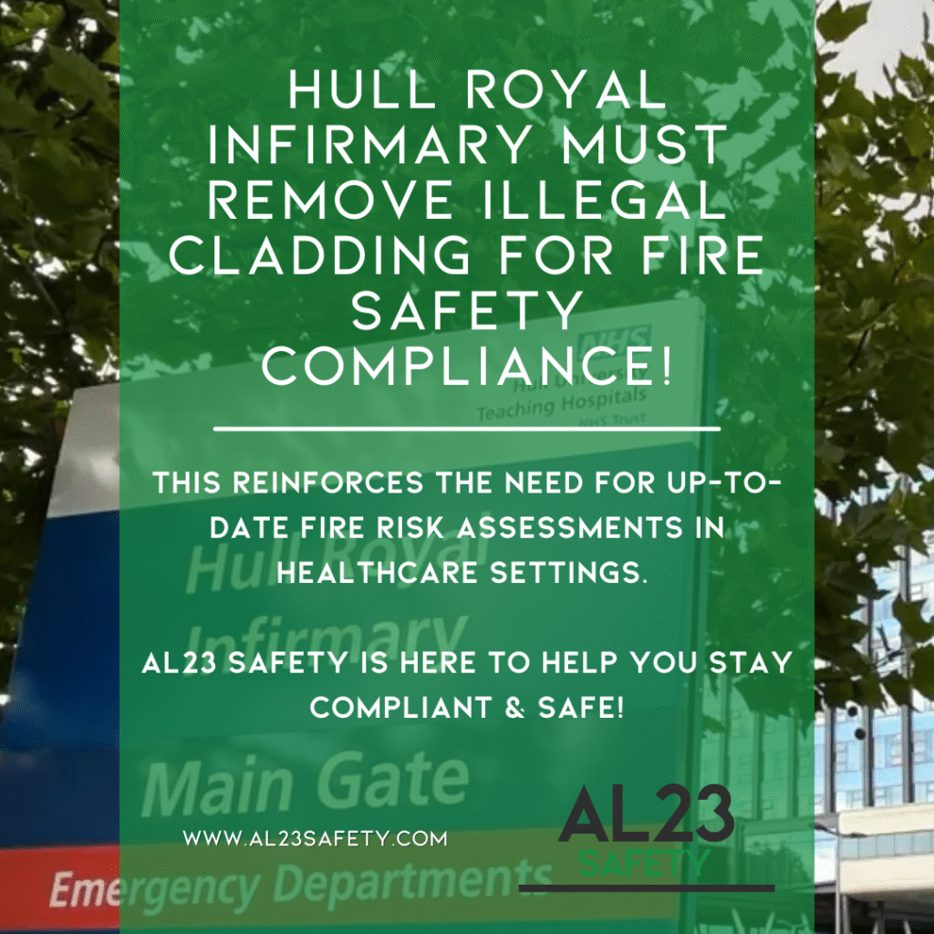 The recent enforcement action regarding Hull Royal Infirmary’s cladding underlines a pressing issue in fire safety compliance for healthcare facilities across the UK. As fire safety regulations evolve, particularly after the Grenfell tragedy, the need for healthcare providers to stay updated is paramount. This article will explore the implications of these changes, the importance of compliance with the Building Safety Act 2022, and how professional fire safety consultancy can help. First and foremost, let's discuss the background of the situation at Hull Royal Infirmary. The cladding and insulation installed between 2013-2014 were compliant at the time but were found to be inadequate following the new legislation established after 2022. This shift in legislation compels all healthcare facilities to review their fire safety strategies and ensure that their buildings are equipped with materials that meet the current safety standards. At AL23 Safety, we understand that the stakes are higher in healthcare settings due to the vulnerability of patients and the critical nature of services provided. Our specialised fire risk assessment process delves into every aspect of your facility, identifying potential risks and advising on appropriate actions to mitigate those risks. Moreover, we provide comprehensive fire strategy development, custom-tailored to your facility's unique needs. By evaluating the building layout, occupancy, and activities, our consultants design preventative measures and safety protocols that comply with UK legislation. With over 600 fire wardens at Hull Royal Infirmary ensuring safety, we acknowledge how such proactive measures significantly enhance safety. However, reliance on existing personnel without extensive training could still leave gaps in emergency preparedness. Offering ongoing fire safety training is another pillar of our service, equipping staff with the knowledge needed to act swiftly and effectively in emergency situations. Undoubtedly, safety audits and inspections are part of maintaining compliance, but they are not ironclad solutions. At AL23 Safety, we believe in continuous improvement and offer 24/7 access to support, reinforcing the notion that safety is an ongoing process—not a one-time checklist. With our expertise, we ensure that risks are not only managed but systematically reduced, allowing for a focus on providing excellent patient care. As the situation at Hull Royal Infirmary illustrates, failing to meet fire safety regulations can lead to significant operational disruption and reputational damage. In summary, the evolving landscape of fire safety regulations necessitates that healthcare facilities like Hull Royal Infirmary remain vigilant and proactive in compliance efforts. At AL23 Safety, we are dedicated to helping organisations navigate these challenges, ensuring that they are equipped to meet current standards. By investing in a robust safety management system today, healthcare providers can safeguard their future and protect everyone involved.