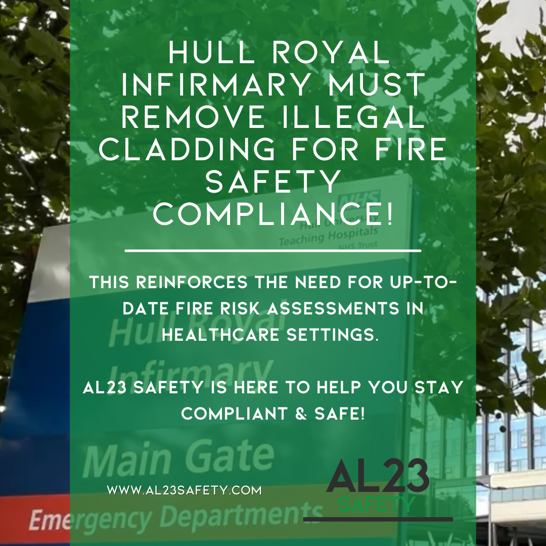 The recent enforcement action regarding Hull Royal Infirmary’s cladding underlines a pressing issue in fire safety compliance for healthcare facilities across the UK. As fire safety regulations evolve, particularly after the Grenfell tragedy, the need for healthcare providers to stay updated is paramount. This article will explore the implications of these changes, the importance of compliance with the Building Safety Act 2022, and how professional fire safety consultancy can help. First and foremost, let's discuss the background of the situation at Hull Royal Infirmary. The cladding and insulation installed between 2013-2014 were compliant at the time but were found to be inadequate following the new legislation established after 2022. This shift in legislation compels all healthcare facilities to review their fire safety strategies and ensure that their buildings are equipped with materials that meet the current safety standards. At AL23 Safety, we understand that the stakes are higher in healthcare settings due to the vulnerability of patients and the critical nature of services provided. Our specialised fire risk assessment process delves into every aspect of your facility, identifying potential risks and advising on appropriate actions to mitigate those risks. Moreover, we provide comprehensive fire strategy development, custom-tailored to your facility's unique needs. By evaluating the building layout, occupancy, and activities, our consultants design preventative measures and safety protocols that comply with UK legislation. With over 600 fire wardens at Hull Royal Infirmary ensuring safety, we acknowledge how such proactive measures significantly enhance safety. However, reliance on existing personnel without extensive training could still leave gaps in emergency preparedness. Offering ongoing fire safety training is another pillar of our service, equipping staff with the knowledge needed to act swiftly and effectively in emergency situations. Undoubtedly, safety audits and inspections are part of maintaining compliance, but they are not ironclad solutions. At AL23 Safety, we believe in continuous improvement and offer 24/7 access to support, reinforcing the notion that safety is an ongoing process—not a one-time checklist. With our expertise, we ensure that risks are not only managed but systematically reduced, allowing for a focus on providing excellent patient care. As the situation at Hull Royal Infirmary illustrates, failing to meet fire safety regulations can lead to significant operational disruption and reputational damage. In summary, the evolving landscape of fire safety regulations necessitates that healthcare facilities like Hull Royal Infirmary remain vigilant and proactive in compliance efforts. At AL23 Safety, we are dedicated to helping organisations navigate these challenges, ensuring that they are equipped to meet current standards. By investing in a robust safety management system today, healthcare providers can safeguard their future and protect everyone involved.