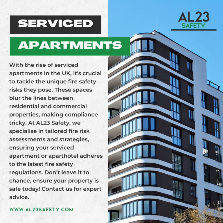 The rise of serviced apartments and aparthotels in the UK is increasingly evident in bustling city centres and mixed-use developments. While these accommodations may appeal to a wide range of guests, they also pose specific fire safety risks that can be underestimated. In this post, we will explore the fire safety implications for serviced apartments, the regulatory gray areas they often fall into, and how effective fire risk assessments can ensure compliance and safeguard occupants. **Understanding Serviced Apartments: A Unique Challenge** Serviced apartments operate differently than traditional residential or commercial properties. They often house guests for short stays, and the varied occupancy patterns complicate fire risk management. Fire safety professionals must grasp these nuances to deliver tailored solutions. **Compliance and Regulatory Frameworks** Unlike typical residential dwellings, serviced apartments can find themselves in a regulatory limbo, which may lead to oversights in fire safety measures. It is essential for fire safety consultants to work closely with building owners and managers to ensure adherence to fire safety legislation. A tailored fire risk assessment is crucial in identifying potential hazards and ensuring proper evacuation routes and safety equipment are in place. **The Role of Fire Risk Assessments** A well-executed fire risk assessment is not just a box-ticking exercise; it’s a comprehensive analysis that considers the unique risks associated with serviced apartments. Assessments should evaluate the layout, occupancy patterns, and fire safety measures specific to these types of properties. Engaging with fire safety consultants, like AL23 Safety, ensures that your risk assessment is thorough and meets legal requirements. **Developing Effective Fire Strategies** Creating a fire strategy for serviced apartments is vital in ensuring the safety of both guests and staff. This includes regular staff training, clear communication of evacuation procedures, and rigorous checks on fire safety equipment. Work with professionals who understand the specific needs of serviced apartments to develop a robust fire strategy that can adapt to changing occupancy dynamics. **In Conclusion** Serviced apartments offer a unique blend of flexibility and luxury for guests, yet they also present significant fire safety challenges. Proactive measures, including tailored fire risk assessments and well-developed fire strategies, are essential in safeguarding these premises. Ensuring compliance with fire safety regulations not only protects guests and staff but also enhances the reputation of your establishment. Trust AL23 Safety to help you navigate these complexities and create a safer environment for all. For more information on how we can assist with tailored fire safety solutions, explore our services.