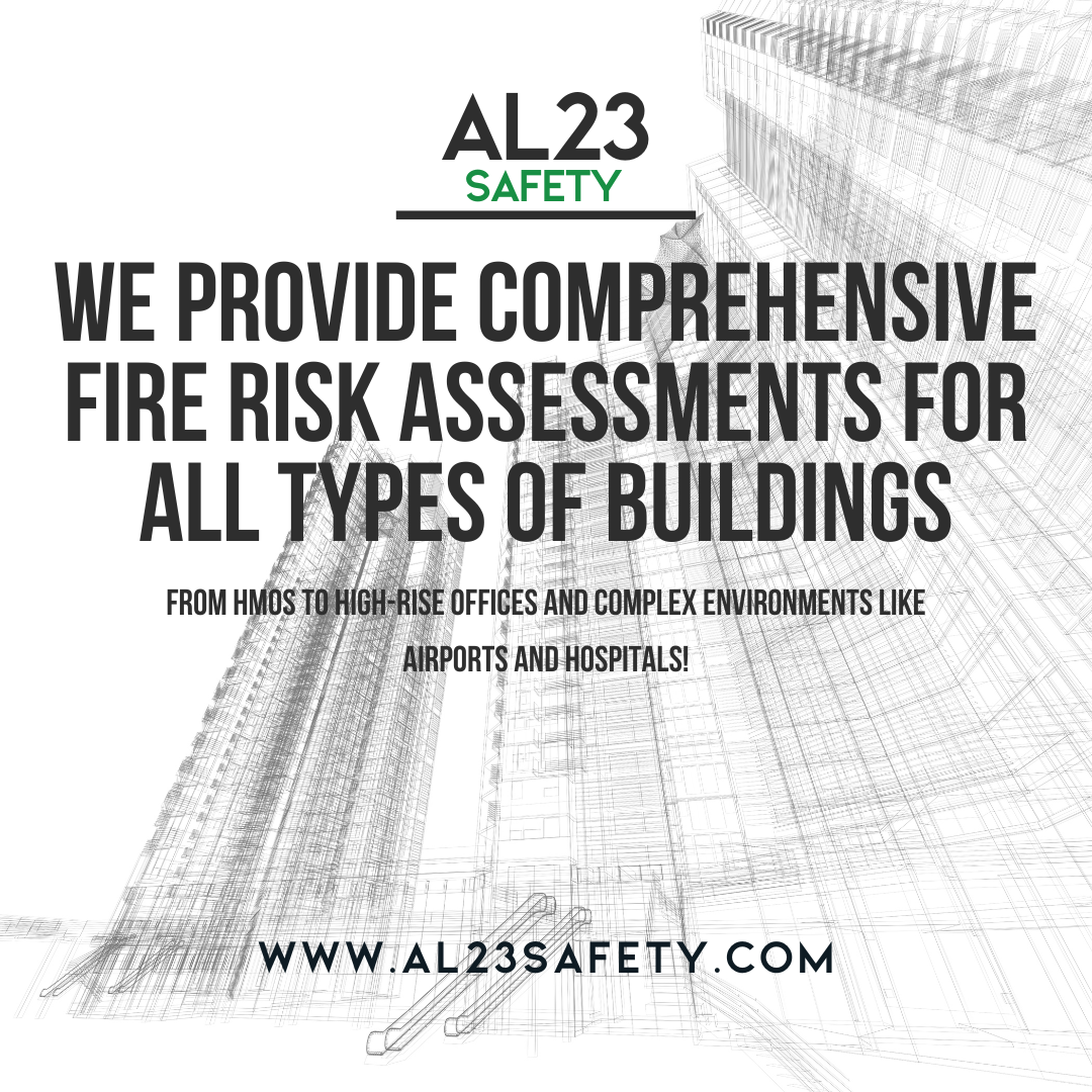 Understanding the Importance of Tailored Fire Risk Assessments in Various Building Types In today's world, workplace safety is paramount. With emerging technology and increasing awareness about fire hazards, businesses must ensure they have a robust fire safety strategy in place. This is where AL23 Safety comes in. Specialising in fire risk assessments, we cater to a multitude of building types including Houses in Multiple Occupation (HMOs), high-rise residential buildings, small office blocks, and complex facilities like airports and hospitals. Why Fire Risk Assessments Matter Fire risk assessments are not merely legal requirements; they are an essential safety measure that can save lives and protect valuable assets. Understanding the unique risks associated with different types of buildings allows businesses to implement tailored safety solutions that align with their specific needs. Assessing Risks in Diverse Environments High-Rise Buildings: Fire risk assessments in high-rise buildings demand specialised knowledge due to various factors such as smoke movement, evacuation routes, and differing fire alarm requirements. At AL23 Safety, our consultants ensure all potential hazards are identified and addressed to ensure compliance. Houses in Multiple Occupation (HMOs): The diverse living arrangements in HMOs require diligent attention to fire safety regulations. Our tailored assessments consider the unique risks posed by shared living spaces and ensure that appropriate safety measures are communicated to all residents. Commercial and Industrial Properties: From small office blocks to large manufacturing sites, fire risk assessments can vary widely. Our team uses hands-on experience to evaluate individual business requirements, enabling effective fire strategies tailored to meet operational demands. Complex Facilities: Properties such as airports and hospitals have unique challenges that require a comprehensive approach to fire safety. Confined spaces, extensive evacuation protocols, and the need for operational continuity make these assessments critical. Ensuring Compliance: Beyond the physical assessment, businesses must navigate the legal landscape concerning fire safety. Failure to comply with regulations can lead to severe penalties and compromised safety. AL23 Safety’s experts are adept at guiding businesses through this complexity, ensuring all obligations are met. Real-Life Impact: One case study involved a large airport that struggled with preparing for potential fire scenarios. Our team executed a thorough fire risk assessment, identifying key vulnerabilities that had previously gone unnoticed. Following our recommendations, the airport improved its fire safety protocols and gained peace of mind to operate seamlessly. Your Partner in Fire Safety: At AL23 Safety, we not only conduct fire risk assessments, but we also develop fire strategies and provide ongoing consulting to ensure that businesses maintain compliance and protect their people. Our commitment to your safety is paramount, and we’re here to support you every step of the way. Get Started Today: Don't leave fire safety to chance. Let us assist you in creating a safer environment. Our tailored solutions are designed with your unique requirements in mind. Contact AL23 Safety today and experience the peace of mind that comes from knowing you’re in safe hands.