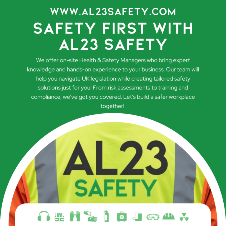 Creating a Safer Workplace with On-Site Health & Safety Management In today's business environment, ensuring the safety and wellbeing of employees is paramount. As employers, you carry the responsibility of adhering to health and safety regulations, which can often feel overwhelming. That’s why having an on-site Health and Safety Manager can be a game-changer for your organisation. At AL23 Safety, we offer bespoke on-site Health & Safety management services designed to guide your business toward compliance and a safer workplace. Understanding the Importance of On-Site Management Compliance with health and safety regulations is not just a legal requirement; it sets the foundation for a productive and positive workplace culture. With on-site Health & Safety Managers, businesses can effectively address risks and ensure ongoing compliance. These professionals bring a wealth of knowledge and experience, tailored to the specific needs of your business and industry. What AL23 Safety Offers Our on-site Health & Safety Managers conduct thorough risk assessments that identify potential hazards within your work environment. This proactive approach allows you to prevent accidents before they occur. Additionally, we help develop and implement tailored safety strategies that help your team adhere to best practices and legislation. Beyond assessments and strategies, our consultants provide essential training to empower your employees. With training sessions that cover current legislation and practical safety protocols, your team will be well-equipped to manage safety concerns proactively. AL23 Safety believes that safety is a collective effort, and our training fosters a culture of responsibility and awareness. Minimising Liability and Boosting Productivity Engaging on-site Health & Safety management is more than just compliance; it’s about minimising liability and maximising productivity. By proactively managing health and safety, businesses can reduce absenteeism and enhance staff morale, saving costs in the long run. AL23 Safety's Commitment to Your Business When you partner with AL23 Safety, you gain a dedicated ally in health and safety management. Our commitment to on-site support ensures that you have access to expert advice and solutions at every step. We understand industry nuances and provide tailored recommendations that fit your specific operational needs. Conclusion Creating a safe working environment protects your employees and your business's future. On-site Health & Safety Managers can bridge the gap between compliance and practical safety measures, fostering a culture of safety that benefits everyone. Reach out to AL23 Safety today to discover how our services can help you achieve the highest standards of health and safety within your organisation.