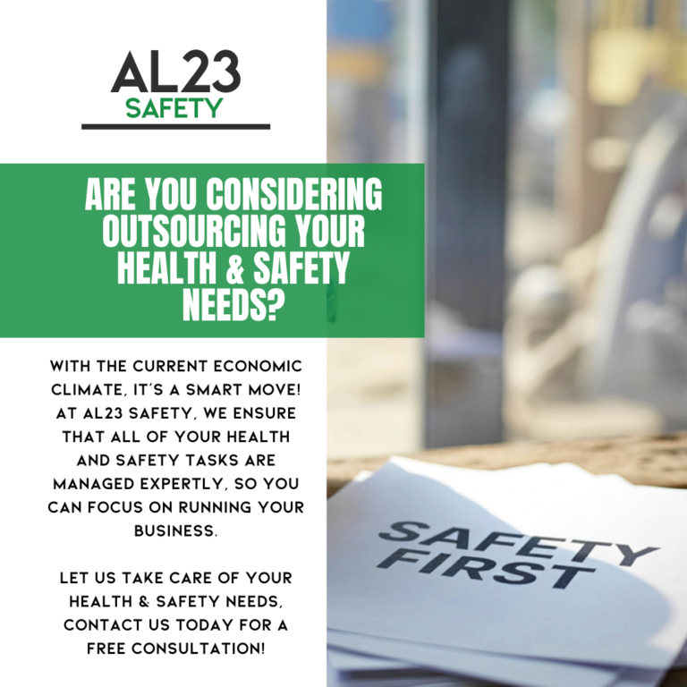 Outsourcing Health & Safety: A Smart Decision for Modern Businesses In the face of challenging economic conditions, the strategic decision to outsource Health & Safety functions is becoming increasingly popular among businesses. Maintaining compliance with current UK regulations and ensuring workplace safety is paramount. However, many organisations find it difficult to dedicate the necessary resources to effectively manage Health and Safety due to budget constraints and competing priorities. Partnering with a trusted consultancy like AL23 Safety allows you to delegate these vital responsibilities to specialists well-versed in current legislation and industry best practices. This blog post explores the myriad advantages of outsourcing Health & Safety systems, highlighting considerations such as cost savings, improved compliance, and increased morale within the workforce. By choosing AL23 Safety, businesses benefit from our wealth of experience and bespoke service offerings. We carry out thorough risk assessments, develop tailored Health & Safety strategies, and provide ongoing support to ensure that your operations remain in strict adherence to the law. Furthermore, we understand that no two businesses are alike, which is why we take the time to gain insights into unique operational risks and requirements. This bespoke approach guarantees that your tailored safety solutions effectively mitigate risks, enhance productivity, and foster a culture of safety within your organisation. Whether you're a small business or a larger enterprise, the advantages of outsourcing your Health & Safety needs are evident. Explore how AL23 Safety can help eliminate the stress and complexity associated with Health and Safety management, while ensuring you remain compliant and protected. Visit our services to learn more.
