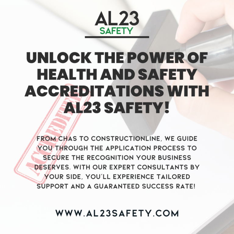 Understanding the Importance of Health and Safety Accreditations In the modern business environment, health and safety accreditations are more crucial than ever. They not only demonstrate a company's commitment to maintaining a safe workplace but also streamline the procurement process and attract potential clients. At AL23 Safety, we specialise in helping businesses navigate the intricacies of various accreditation schemes including CHAS, Safecontractor, Constructionline, Acclaim, SMAS, and SSIP. Each accreditation serves a specific purpose; for instance, CHAS aims to improve health and safety across small to medium-sized businesses, while Constructionline helps companies save time by eliminating the need to repeatedly fill out pre-qualification forms. The sheer number of health and safety schemes can be overwhelming, but our expert team at AL23 Safety is here to simplify the process. From reviewing your current documents to providing on-site assessments, our comprehensive approach ensures that your application is thorough and meets all requirements. Our dedicated consultants work with you to create a tailored plan that not only helps you achieve accreditation but does so efficiently and affordably. With a 100% success rate for businesses we assist, it’s clear that our strong emphasis on personalised support sets us apart in the industry. Whether you are aiming for your first accreditation or looking to renew existing qualifications, our expertise will facilitate your journey. In conclusion, obtaining health and safety accreditations isn’t just about compliance—it’s about investing in your business's future. You can offer peace of mind to clients, ensure workplace safety, and enhance your company’s standing in a competitive market. Reach out to AL23 Safety today to see how we can help you achieve these important milestones. #Accreditations #HealthAndSafety #BusinessCompliance #AL23Safety
